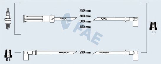 Комплект проводов зажигания fae 85550