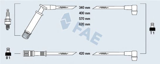 Комплект проводов зажигания fae 85570