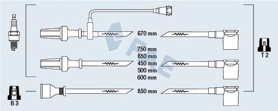 Комплект проводов зажигания fae 85580