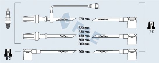 Комплект проводов зажигания fae 85590