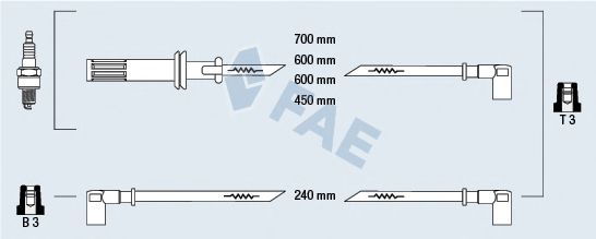 Комплект проводов зажигания fae 85610