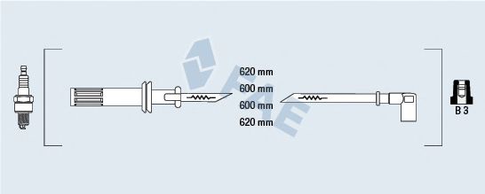Комплект проводов зажигания fae 85620