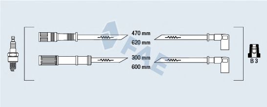 Комплект проводов зажигания fae 85625