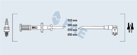 Комплект проводов зажигания fae 85630