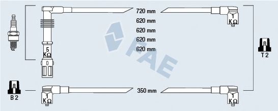 Комплект проводов зажигания fae 85680