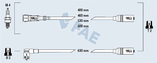 Комплект проводов зажигания fae 85685