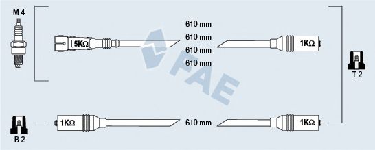 Комплект проводов зажигания fae 85690