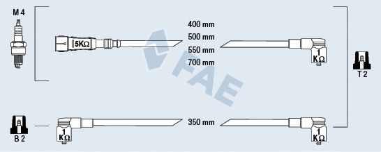 Комплект проводов зажигания fae 85691
