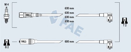 Комплект проводов зажигания fae 85692