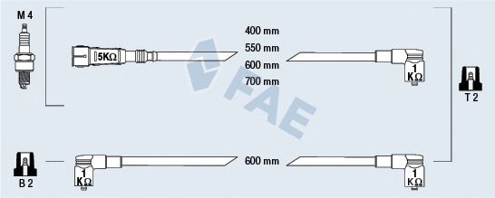 Комплект проводов зажигания fae 85693