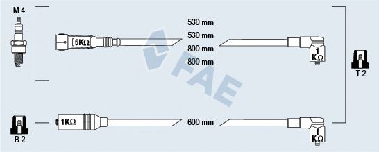 Комплект проводов зажигания fae 85694