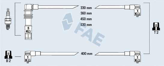Комплект проводов зажигания fae 85695