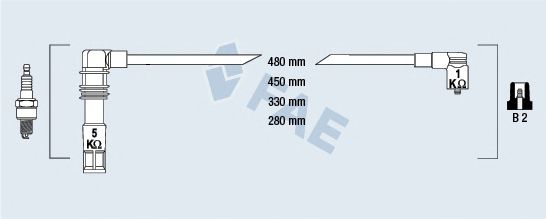 Комплект проводов зажигания fae 85696