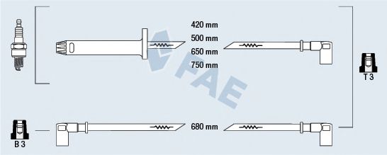 Комплект проводов зажигания fae 85710