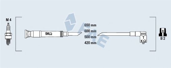 Комплект проводов зажигания fae 85720