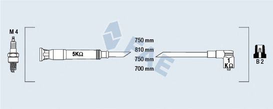 Комплект проводов зажигания fae 85725