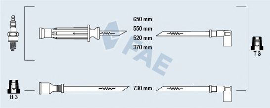 Комплект проводов зажигания fae 85740