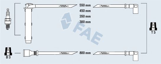 Комплект проводов зажигания fae 85760