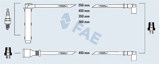 Комплект проводов зажигания fae 85765