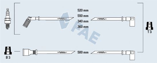 Комплект проводов зажигания fae 85780