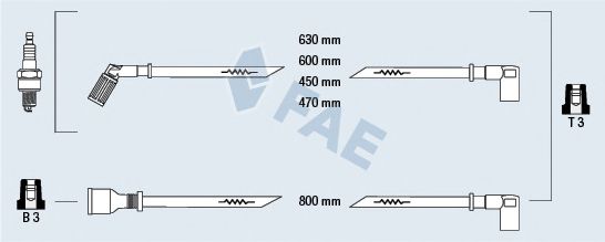 Комплект проводов зажигания fae 85790