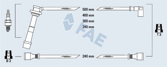 Комплект проводов зажигания fae 85805