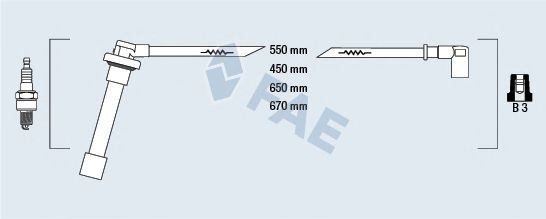 Комплект проводов зажигания fae 85821