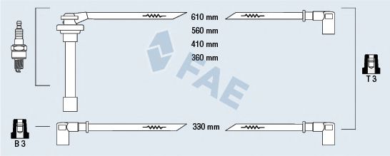 Комплект проводов зажигания fae 85840