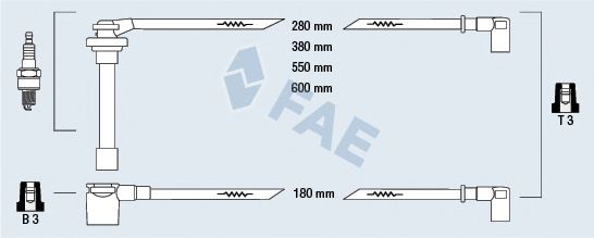 Комплект проводов зажигания fae 85850