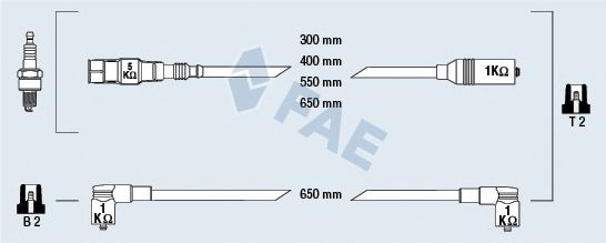 Комплект проводов зажигания fae 85865