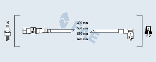 Комплект проводов зажигания fae 85875