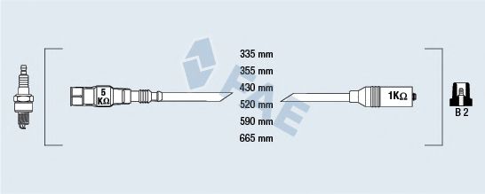 Комплект проводов зажигания fae 85878