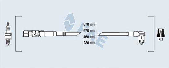 Комплект проводов зажигания fae 85879