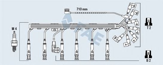 Комплект проводов зажигания fae 85920
