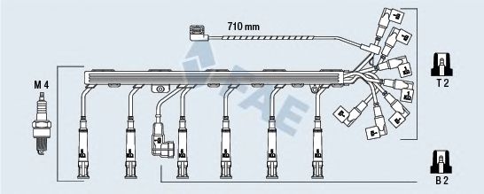 Комплект проводов зажигания fae 85930