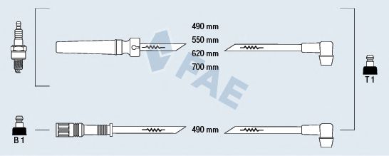 Комплект проводов зажигания fae 85970