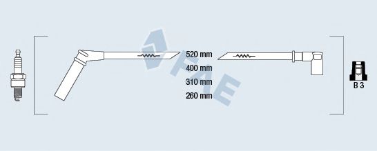 Комплект проводов зажигания fae 85998