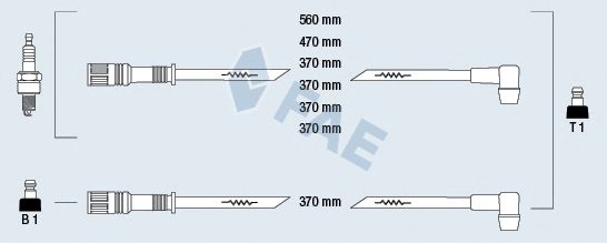 Комплект проводов зажигания fae 86010