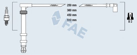 Комплект проводов зажигания fae 86050