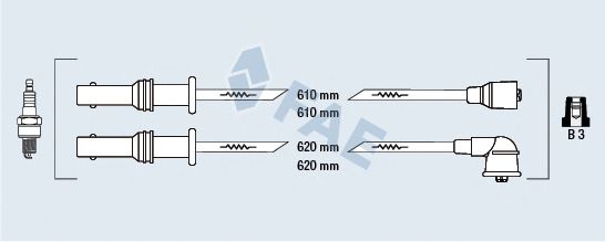 Комплект проводов зажигания fae 83237