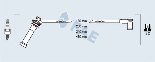 Комплект проводов зажигания fae 83263