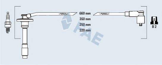 Комплект проводов зажигания fae 83586