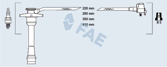 Комплект проводов зажигания fae 83588