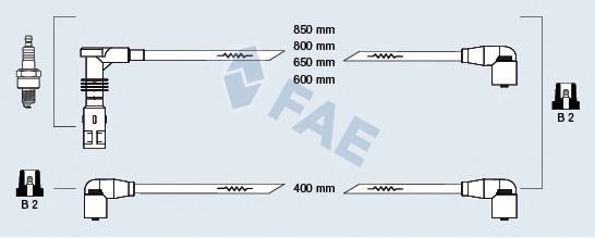 Комплект проводов зажигания fae 85059