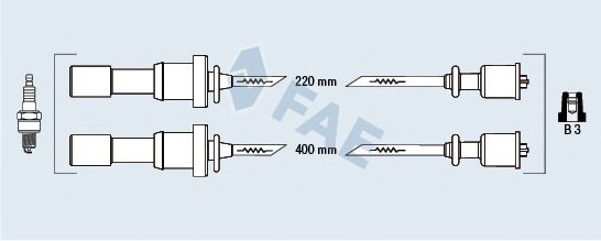 Комплект проводов зажигания fae 85393
