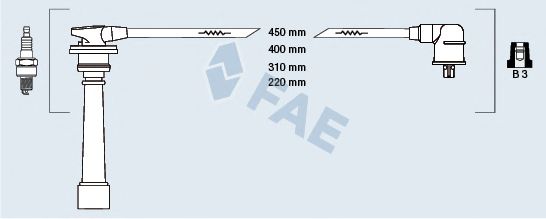 Комплект проводов зажигания fae 85394