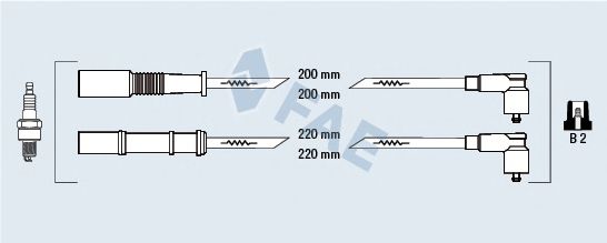 Комплект проводов зажигания fae 85626
