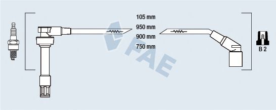 Комплект проводов зажигания fae 85945