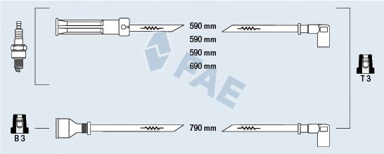 Комплект проводов зажигания fae 85410