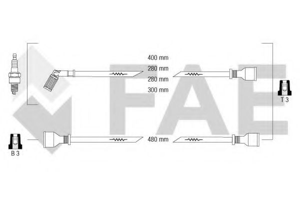 Комплект проводов зажигания fae 85670